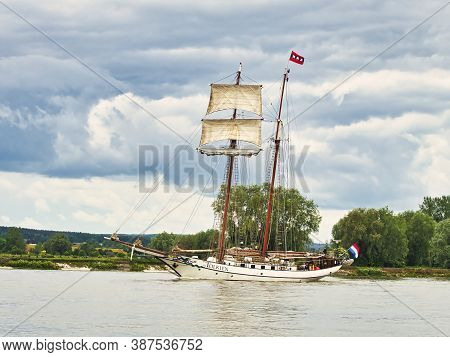 Rouen, France - June Circa, 2019. Sailing Ship Jr Tolkien On The Seine River In France, For Armada E