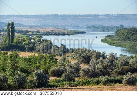 Summer Countryside Ladscape With Pivdennyi Buh River, Mykolaiv Region, Ukraine.