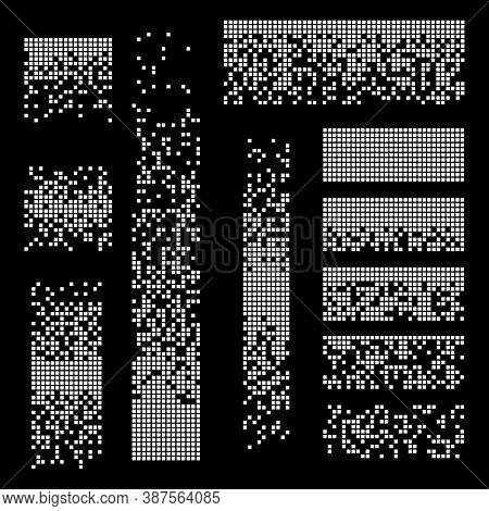 Disintegration Effect Different Types Shape Set Dot And Pixel Dissolving Concept For Graphic Web Des