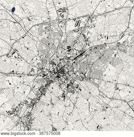 Map Of The City Of Charlotte, Usa