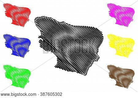 Bridgetown City (saint Michael Parish, Barbados Island) Map Vector Illustration, Scribble Sketch Cit