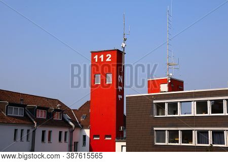 Hagen, Germany - September 16, 2020: Fire Station Building In Hagen, Germany. Hagen Is The 16th Larg