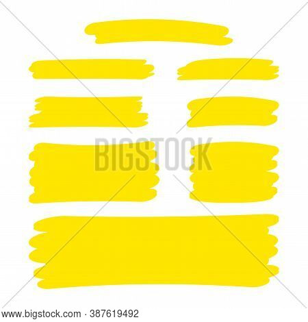 Yellow Stripes Brush Paint For Scribble Marker, Brushstroke Painting Yellow Pastel Soft Color, Yello