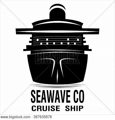 Cruise Ship Icon Seawave Co Vector Illustratio