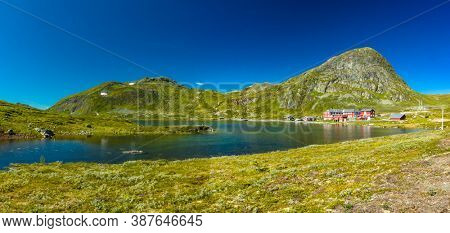 Hiking in amazing Jotunheimen National Park in Norway, Synshorn Mountain