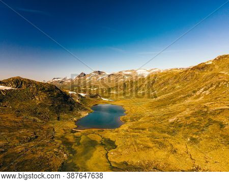 Hiking in amazing Jotunheimen National Park in Norway, Synshorn Mountain
