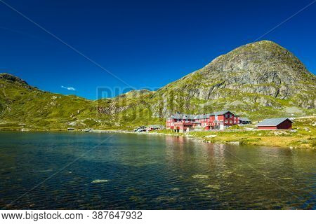 Hiking in amazing Jotunheimen National Park in Norway, Synshorn Mountain