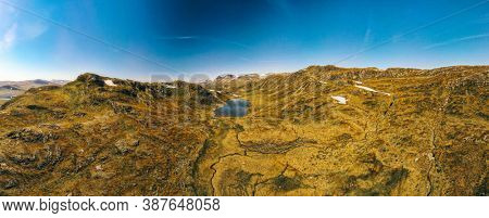 Hiking in amazing Jotunheimen National Park in Norway, Synshorn Mountain