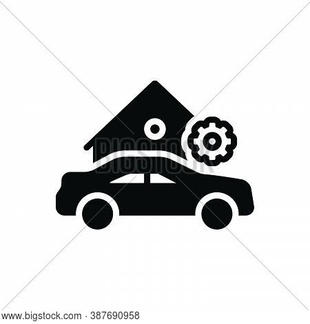 Black Solid Icon For Workshop Workroom Machine-shop Shop Service Showroom Factory