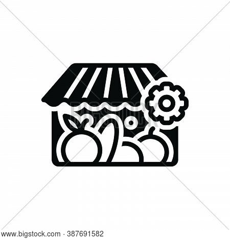 Black Solid Icon For Produce Output Production Manufacture Making Out-turn Basket Farmer Vegetable G