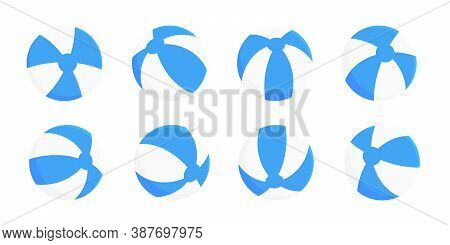 Inflatable Beach Ball Flat Style Design Vector Illustration Collection Set Isolated On White Backgro