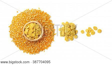Yellow Corn Cereal, Crispy Corn Flakes, Cornflakes Or Cereals