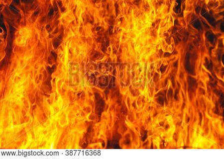 Abstract Texture Of Flame Fire Close Up