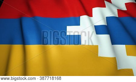 Waving Flag Of Nagorno Karabakh, 3d Illustration