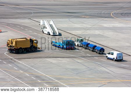 Airfield Universal Cleaning Machine, Pushback Tug, Passenger Boarding Steps Vehicle, Tractor With Ba