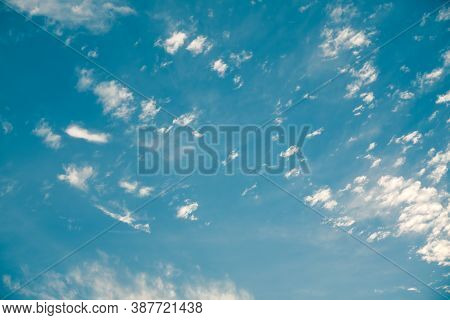 Altocumulus In The Morning . Rare Clouds On The Sky