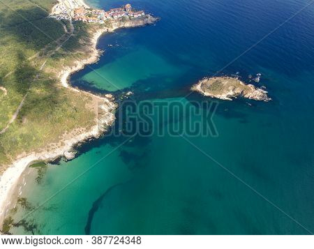 Aerial View Of Snake Island At Arkutino Region, Burgas Region, Bulgaria