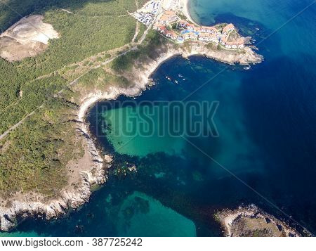 Aerial View Of Snake Island At Arkutino Region, Burgas Region, Bulgaria