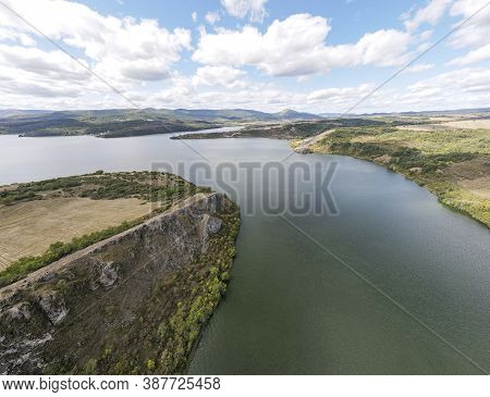 Aerial View Of Pchelina Reservoir, Pernik Region, Bulgaria