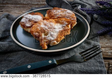 Sweet Pancakes Made Of Apple, Milk And Flour (racuchy)