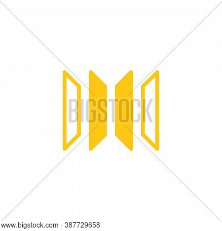 The Logo Of Four Rectangles Forming Letter M And Buildings