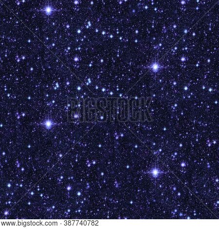 Galaxy Pattern Repeated Design. Blue Abstract Background. Galaxy Pattern For Wrapping Paper, Fabric 