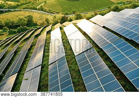Solar Panel(solar Cell) With The Cloud On Sky, Solar Energy Panel Photovoltaic Cell, Hot Climate Cau