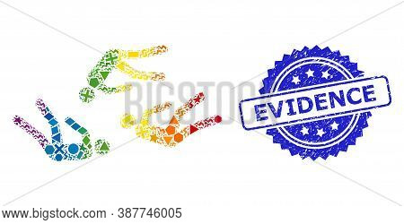 Spectrum Vibrant Vector Dead People Collage For Lgbt, And Evidence Grunge Rosette Seal Imitation. Bl