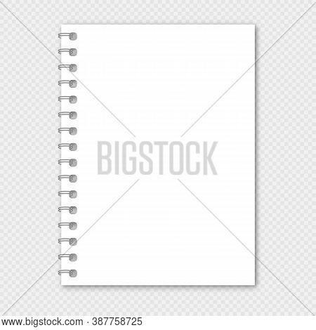Notebook Vector Mockup. Realistic Spiral Notebook Mockup, Copybook Blank Cover.