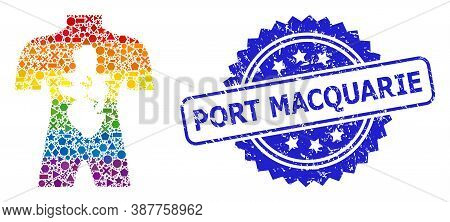 Spectrum Colorful Vector Human Anatomy Collage For Lgbt, And Port Macquarie Dirty Rosette Stamp Seal