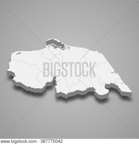 3d Map Of Pattani Is A Province Of Thailand
