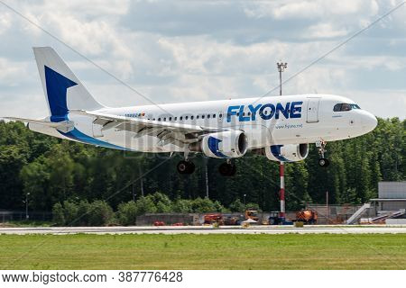 July 2, 2019, Moscow, Russia. Airplane Airbus A319-100 Fly One Airlines At Vnukovo Airport In Moscow