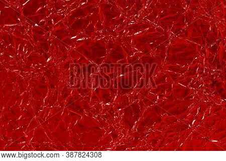 Red Foil Leaf Shiny Texture, Abstract Wrapping Paper For Background And Design Art Work.