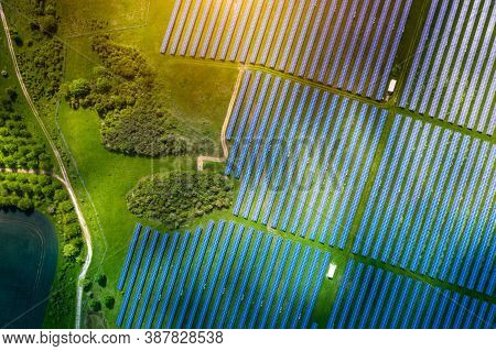 Solar Panel(solar Cell) With The Cloud On Sky, Solar Energy Panel Photovoltaic Cell, Hot Climate Cau