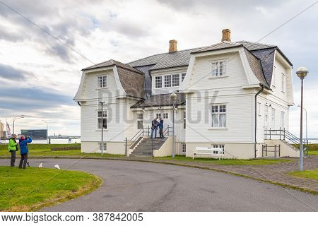 Reykjavik, Iceland- 27 August 2015: Hofdi House In Northern Reykjavik, The Capital City Of Iceland, 