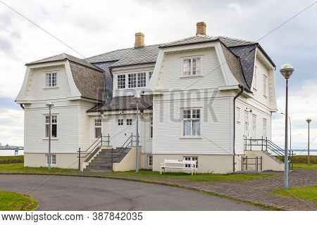 Reykjavik, Iceland- 27 August 2015: Hofdi House In Northern Reykjavik, The Capital City Of Iceland, 