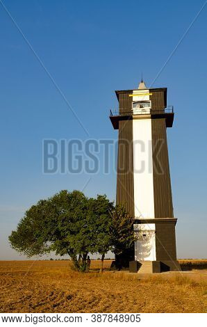 Ukraine, Khablovsky Lighthouse, Which Stands In The Field For Relaying The Signal Of Conducting Ship