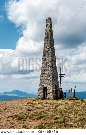 Stone Pyramid Monument On The Highest Peak Of Kopaonik Pancic's Peak Serbia