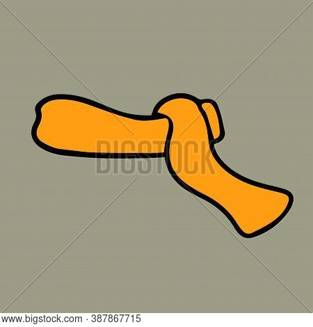 Cozy Clothes: Orange Scarf. Color Doodle Style Graphic Elements