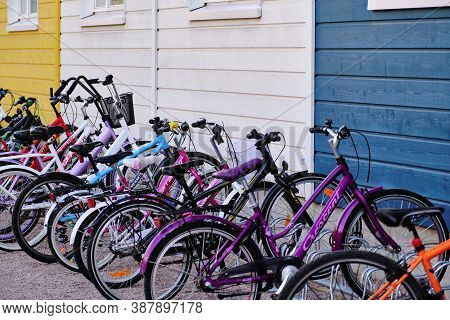 The Bikes On The School Bike Parking