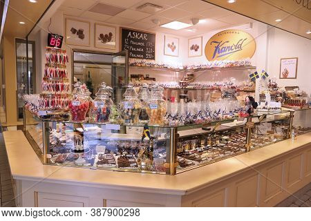 Gothenburg, Sweden - August 27, 2018: Traditional Gourmet Cuisine Marketplace In Gothenburg, Sweden.