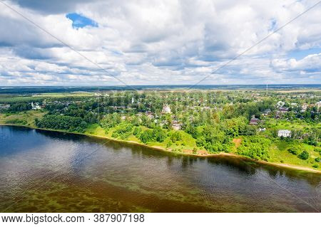 Top View Of The Romanovskaya Side Of The City Of Tutaev On A Summer Day