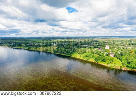 Top View Of The Romanovskaya Side Of The City Of Tutaev On A Summer Day