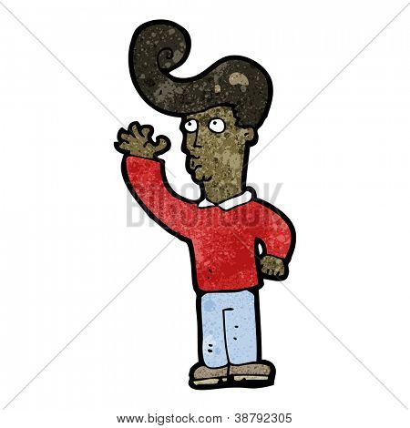 uomo Cartoon con grandi capelli