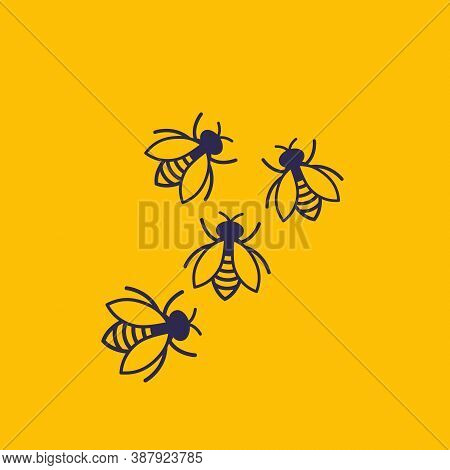 Bees Vector For Web And Print, Eps 10 File, Easy To Edit