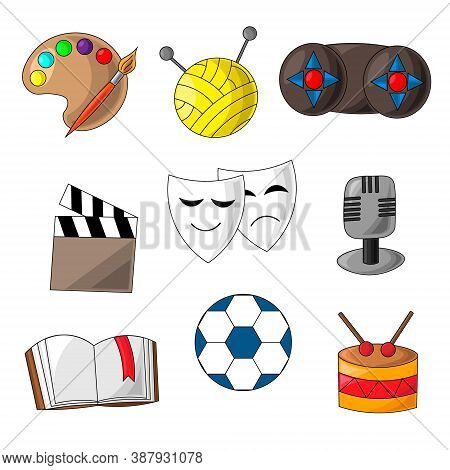 Color Icons On The Theme Of Hobbies And Creativity