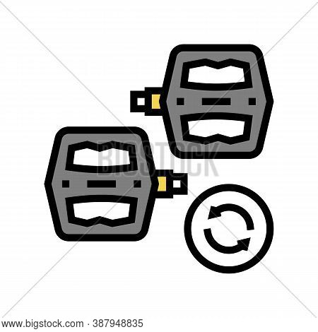 Pedals Replacement Color Icon Vector. Pedals Replacement Sign. Isolated Symbol Illustration