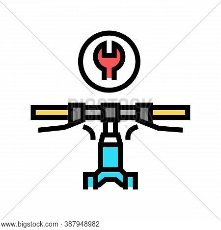Bicycle Handlebar Install Color Icon Vector. Bicycle Handlebar Install Sign. Isolated Symbol Illustr