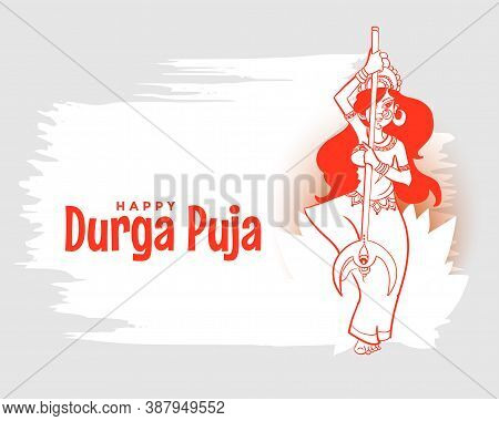 Happy Durga Pooja Navratri Festival Card Design