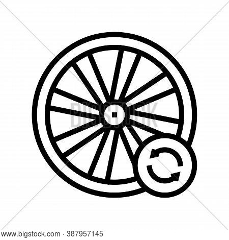 Bicycle Wheel Alignment Line Icon Vector. Bicycle Wheel Alignment Sign. Isolated Contour Symbol Blac